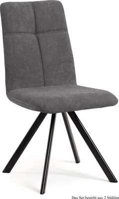 Produktbild von Esszimmerstuhl drehbar (2er-Set) Deryl 47x92x60 Schwarz/Grau