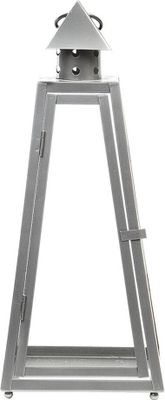 Rivanto® Laterne Pyramide S 17 x 17 x 40 cm, aus Eisen, Grablicht, Windlicht mit Transporthenkel, Gartenlaterne, Terrasse & Balkon