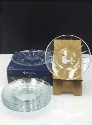 Image de Pasabahce 54731 Elsia assiette à thé 6pc soucoupe transparente