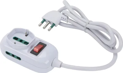 Immagine prodotto di FANTON 421454, 1,2 m, per interni, ad angolo, bianco, Cina, 3 prese CA