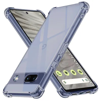 Produktbild von Techsuit - Stoßfeste transparente Silikonhülle für Google Pixel 7a – rauchschwarz