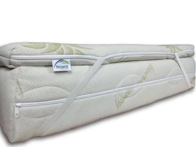 Produktbild von Topper 140x200 cm Höhe ca.8 cm H5 extra hart Aloe Vera Bezug Matratzenauflage Kaltschaum mit Kokos Matratzenschoner