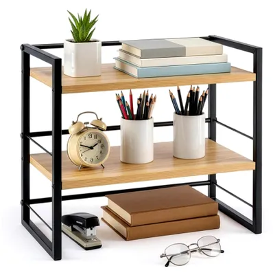 Produktbild von Holz Schreibtischregal Organizer für Büro und Kommode in Schwarz