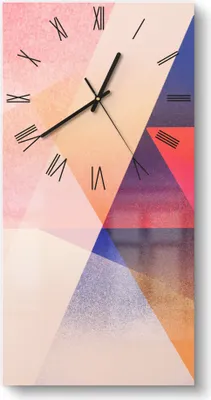 Produktbild von DEQORI Glasuhr 30x60 cm Römisch 'Geometrie der Farben' Wanduhr Glas Uhr Design leise