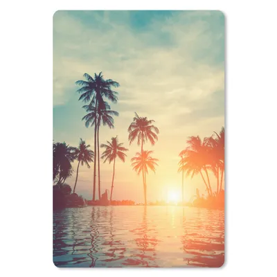 Produktbild von MuchoWow® Mauspad Mousepad Meer - Sonnenuntergang - Palme - Wolken 40x60 cm - Mousepads - Maus Mat - Pad - Mausunterlage - Schreibtisch Accesoire