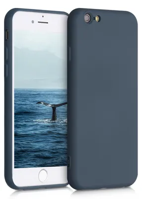 Produktbild von kwmobile Hülle kompatibel mit Apple iPhone 6 / 6S Hülle - gummierte TPU Silikon Handyhülle - Schutzhülle für kabelloses Laden - Case in Dunkler