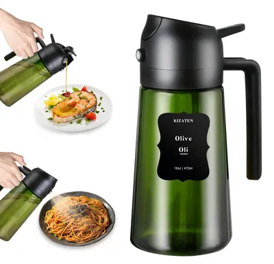 Ölsprüher 470 ml Glas, 2-in-1 Spender & Sprühflasche