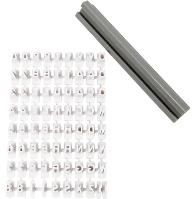 Produktbild von Stempel-Set, Buchstaben, Zahlen, H 6 mm, Weiß, 1 Set [HOB-78286]