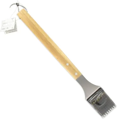 Productafbeelding van Grillborstel voor Barbecue - Reuzenborstel van Hout en Roestvrij Staal - 42 cm