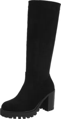 Produktbild von Ital-Design Damen Stiefel Leicht gefüttert Wildlederoptik High-Heel Stiefel 90109891 Schwarz Gr.  38