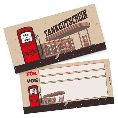 Produktbild von itenga Geschenkgutschein Tankgutschein (Motiv 10), Postkarte zum Ausfüllen