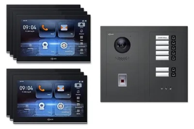 Produktbild von Goliath Premium IP GL-IPH750A.2 Video-Türsprechanlage, 7 Familien, 7× 10 Zoll Schwarz, Anthrazit, Unterputz