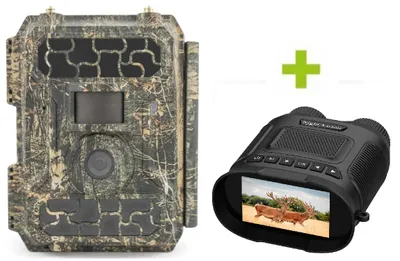 Obrázek produktu pro Fotopast OXE Panther 4G a binokulární noční vidění OXE DV29 + 32GB SD karta, SIM karta a 12 ks baterií!
