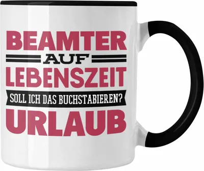 Produktbild von Trendation - Beamter Auf Lebenszeit Tasse Geschenk Pension (Schwarz)