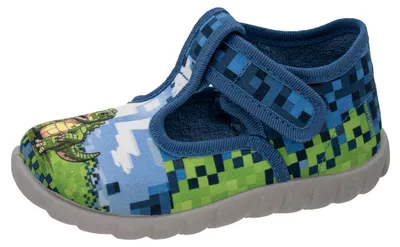 Zdjęcie produktu dla Dziecięce domowe buty marki Fischer, zapinane na rzepy, z motywem dinozaurów