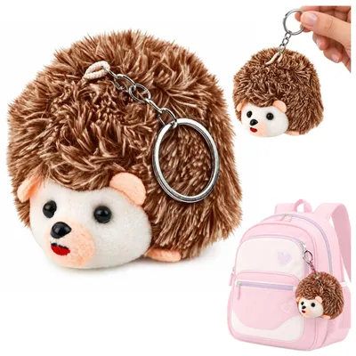Produktbild von Plüsch-Igel-Maskottchen-Schlüsselanhänger, braun, 9 cm
