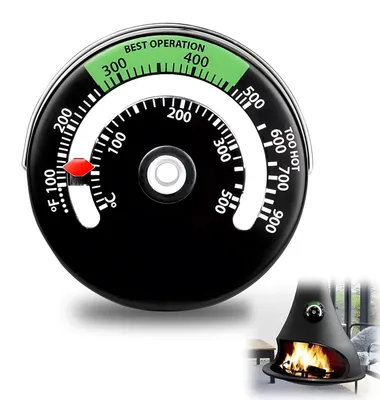 Magnetischer Ofenthermometer, 100-500°C, für Kamin & Holzofen