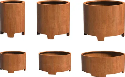 Produktbild von Adezz Circum mit Füßen Pflanzgefäß aus Corten-Stahl Pflanzkübel Blumentopf