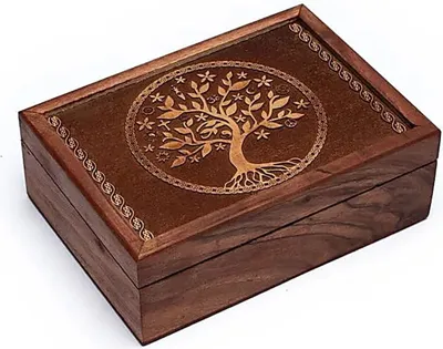 Obrázok produktu pre Tarotová krabička Tree Of Life Gravírovaný - 17,5x13x6,5 cm