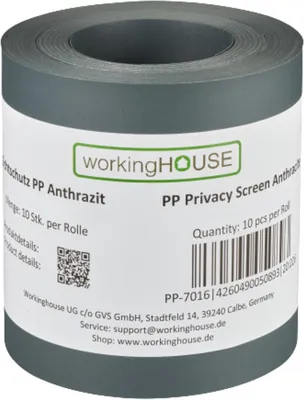 Produktbild von Sichtschutzstreifen für Doppelstabmatten 2.53 m x 19 cm, 10 Stück, anthrazit, für Zaun