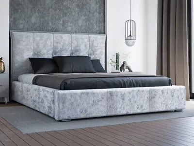 Obrázok produktu pre GrainGold Čalúnená posteľ Valencia 180x200 cm - Posteľ 180x200, Čalúnená posteľ s roštom a podnožou - svetlosivá (Eureka 2132)