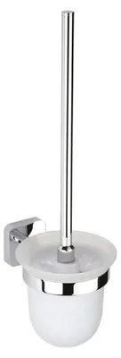 Image de Brosse de WC suspendue Sapho INSIA, verre dépoli, chrome