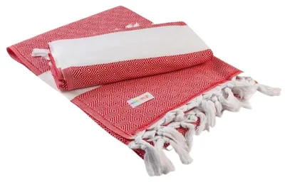 Immagine prodotto di ARTG - Asciugamano "Hamamzz Marmaris Deluxe" LT3609 (taglia unica) (rosso/bianco)