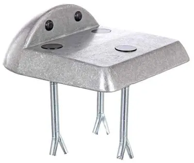 Image de Alberts 971592 Patin de montée, aluminium moulé sous pression, 154 x 186 mm, 60 mm au-dessus du sol