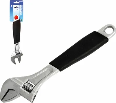 Zdjęcie produktu dla Klucz nastawny EXTOL CRAFT 250 mm, czarna gumowa rękojeść, ze skalą