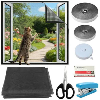 Produktbild von Katzennetz für Fenster, 130 x 150 cm – Insektenschutzgitter für Katzensicherheit
