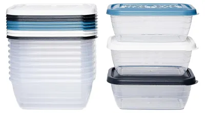 12 Vorratsdosen 0,46 l, rechteckig, luftdicht, transparent