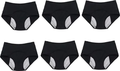 Produktbild von Auslaufsichere Unterwäsche für Damen, Übergröße, nahtloses, auslaufsicheres Schutzhöschen aus Netzstoff, 6 Stück