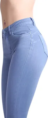 Produktbild von topschuhe24 2744 Damen Skinny Jeans Hose High Waist , Farbe:Blau, Größe:40 EU