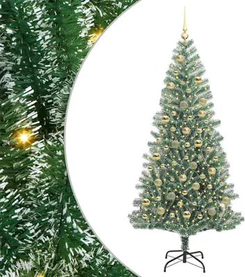 Image de vidaXL Sapin de Noël artificiel enneigé avec lumière LED 210 cm