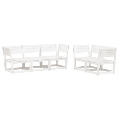 Produktbild von 5-tlg. Garten-Sofagarnitur Weiß Massivholz Kiefer
