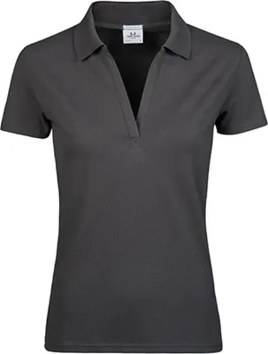 Obrázok produktu pre Tee Jays 1409 | Dámska polokošeľa Womens Luxury Stretch V-Neck Polo - Farba: Dark Grey (Solid) - Veľkosť: L