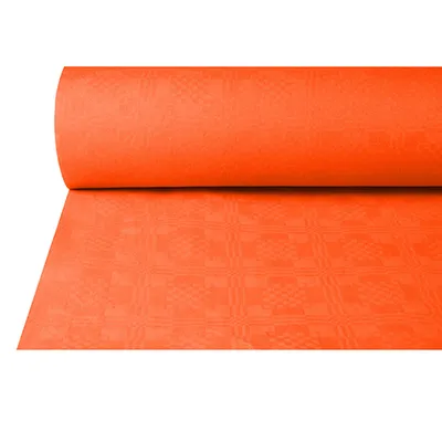 Produktbild von 56 Rollen Papiertischtuch mit Damastprägung 50 m x 1 m terracotta