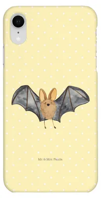 Produktbild von Mr. & Mrs. Panda Iphone XR Handyhülle Fledermaus Flügel - Gelb Pastell - Geschenk, Lustige Sprüche, Handy Case, Premium Kunststoff