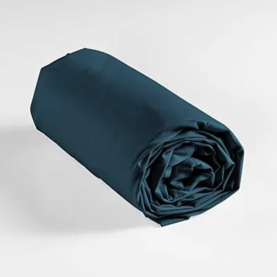 Produktbild von Spannbettlaken 180x200 cm Blau 100% Baumwolle Douceur d'intérieur Lina
