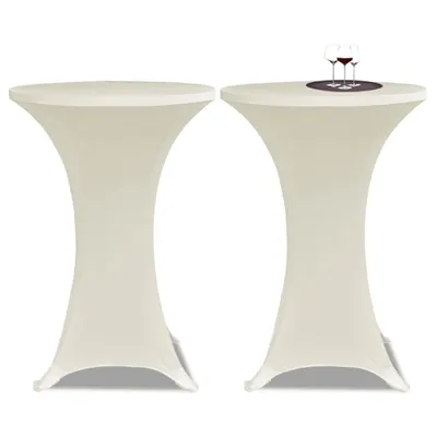 Produktbild von vidaXL Stehtischhussen 4 Stk. Ø 80 cm Creme Stretch