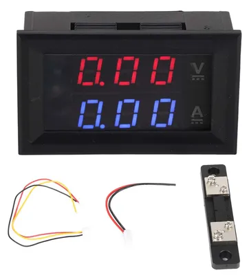 Image de Appareil de mesure de tension/courant, voltmètre numérique, ampèremètre, testeur de tension, détecteur d'ampères, indicateur de surveillance de l'intensité du courant à LED, DC0-100 V, 50 A avec commutateur