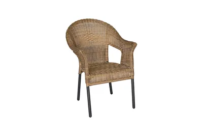 Obrázek produktu pro Merxx "Ravenna" set 9 ks, 4 stohovatelné židle, 4 sedáky, stůl 150 x 85 cm, přírodní, hliník/plastové proutí