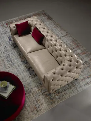 Produktbild von Sofa 3+3 Sitzer Beige Chesterfield Möbel Leder Luxus Design Möbel Moderne Stil
