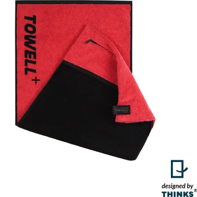Produktbild von Towell Multifunktions-Handtuch rot mit Clip schwarz Stand.-Var.