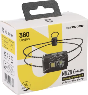 Produktbild von Nitecore NU20 Classic Stirnlampe, max. 360 Lumen, ultraleicht, UHE LED, 3 Lichtquellen, integrierter Li-Ion Akku mit 5000mAh