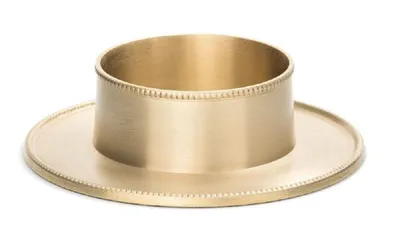 Produktbild von Kerzenständer Gold mit Perlrand Matt Ø 60 mm, für Taufkerzen, Kommunionskerzen, Trauerkerzen, für Kerzen Ø 6 cm