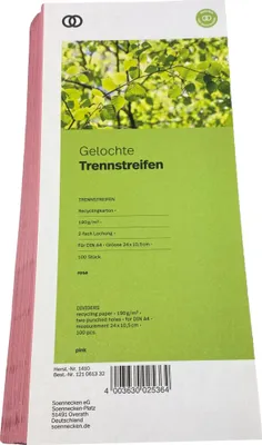 Produktbild von Soennecken Trennstreifen oeco 1410 10,5x24cm rosa 100St.
