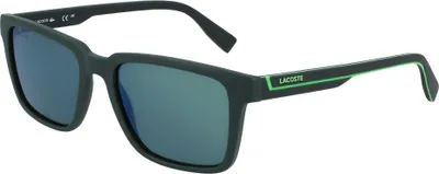 Zdjęcie produktu dla Okulary przeciwsłoneczne męskie Lacoste L6032S N w kolorze matowej zieleni, rozmiar 54/18/145