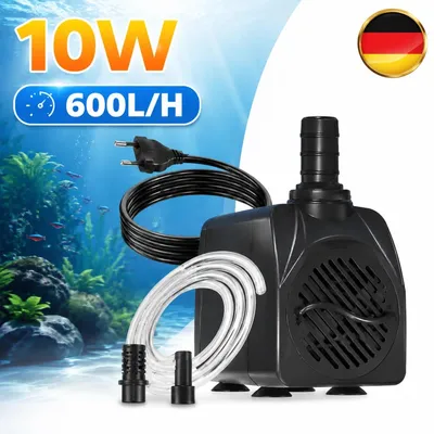 Produktbild von 10W Tauchpumpe Ultra Leise 600L/H Wasserpumpe für Gartenteich Brunnen