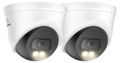 Imagen del producto de Cámara de seguridad 2K POE CCTV con audio, visión nocturna a color, kit de 2 cámaras